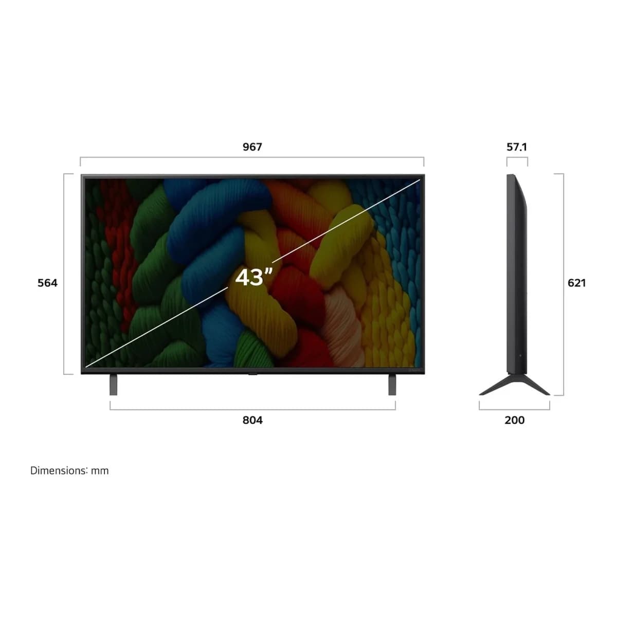 LG TV QNED 43QNED80A3A 4K HDR Smart 120Hz α7 AI Gen6