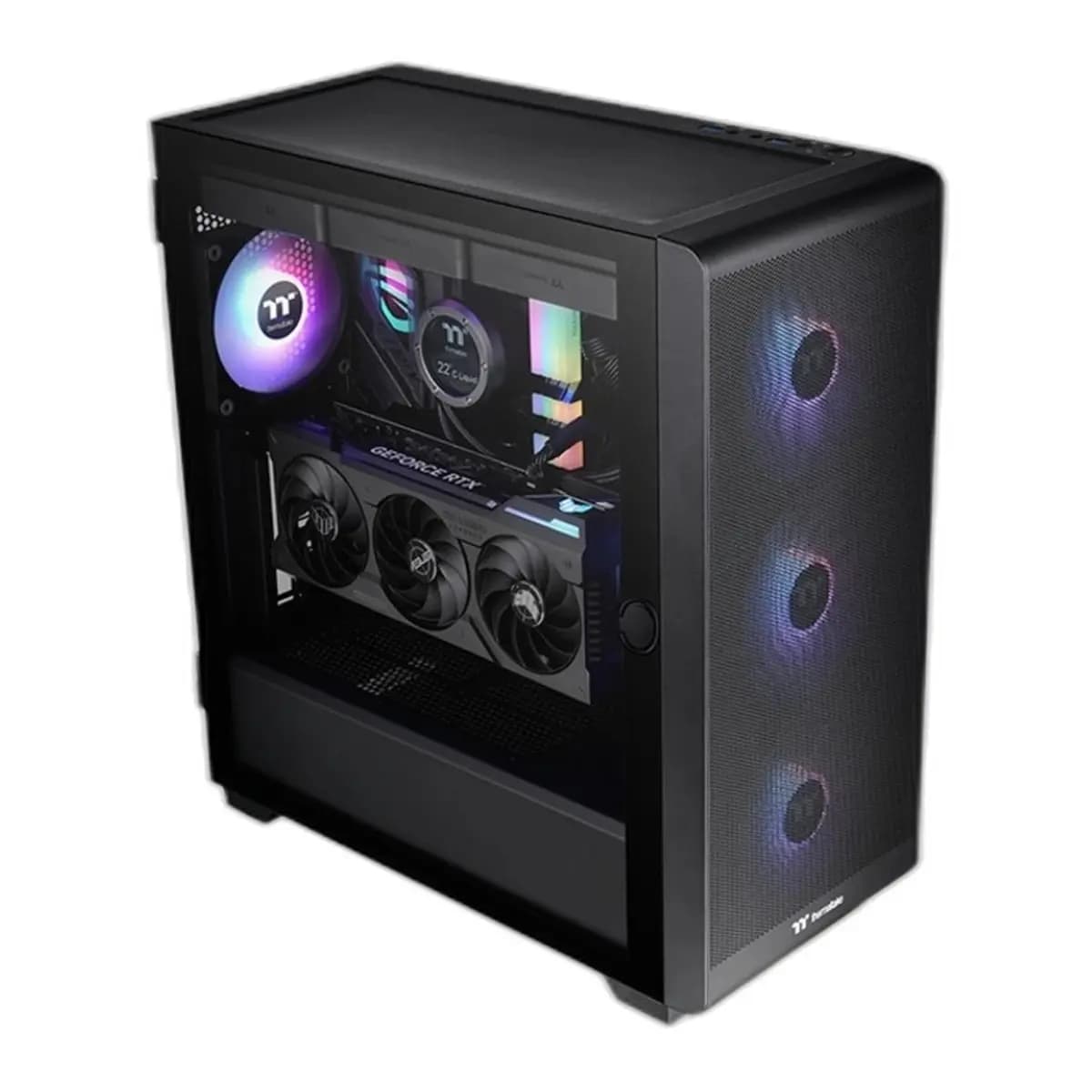 THERMALTAKE Kuciste S250 TG ARGB, Mid Tower, Crno, Mesh Front, 4x ARGB Fans, Tempered Glass