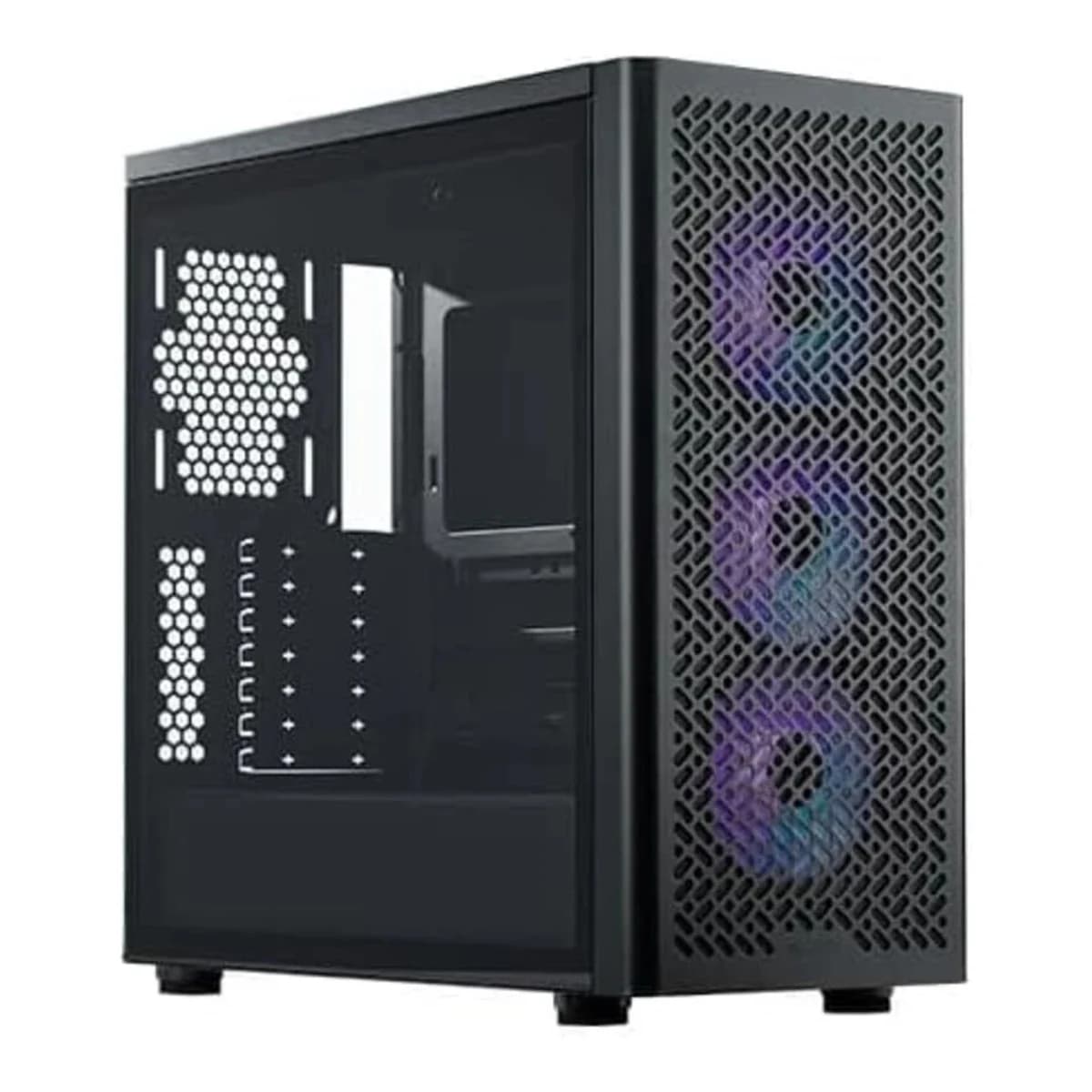 INTER-TECH Kuciste Cooler Master Elite 502, Mid Tower ATX, Black, 3x ARGB 120mm fans