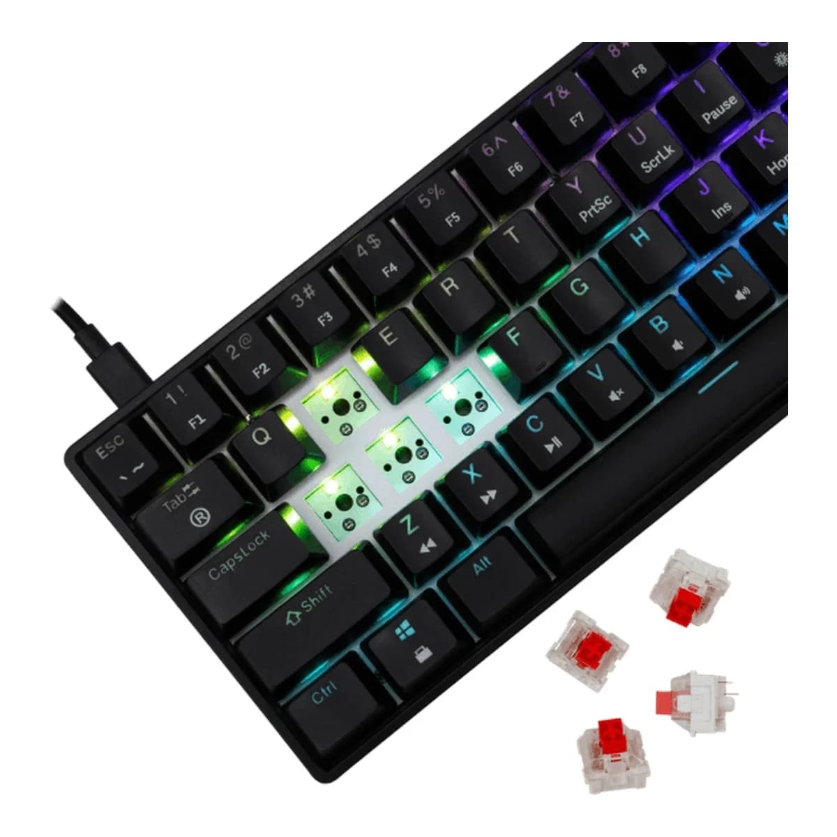 White Shark TASTATURA GK-004111 SHINOBI-2 Crna - Mehanička/ US RED SW.