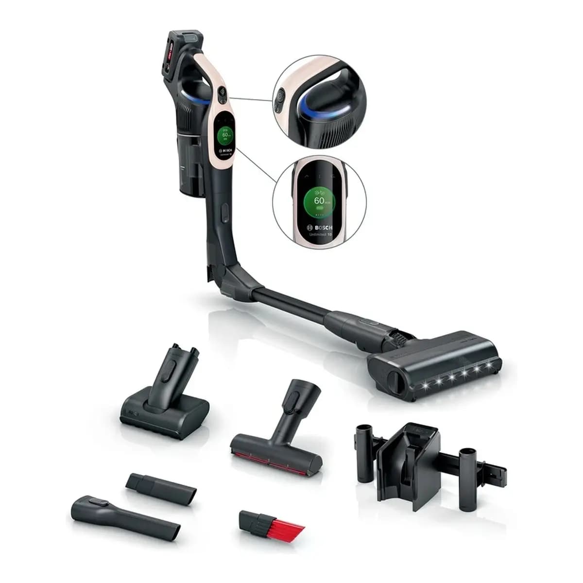 BOSCH Akumulatorski usisavač Unlimited Serie 10 BBS1041RBA, 80 min ECO rada, TFT zaslon, Flex Tube, Roza