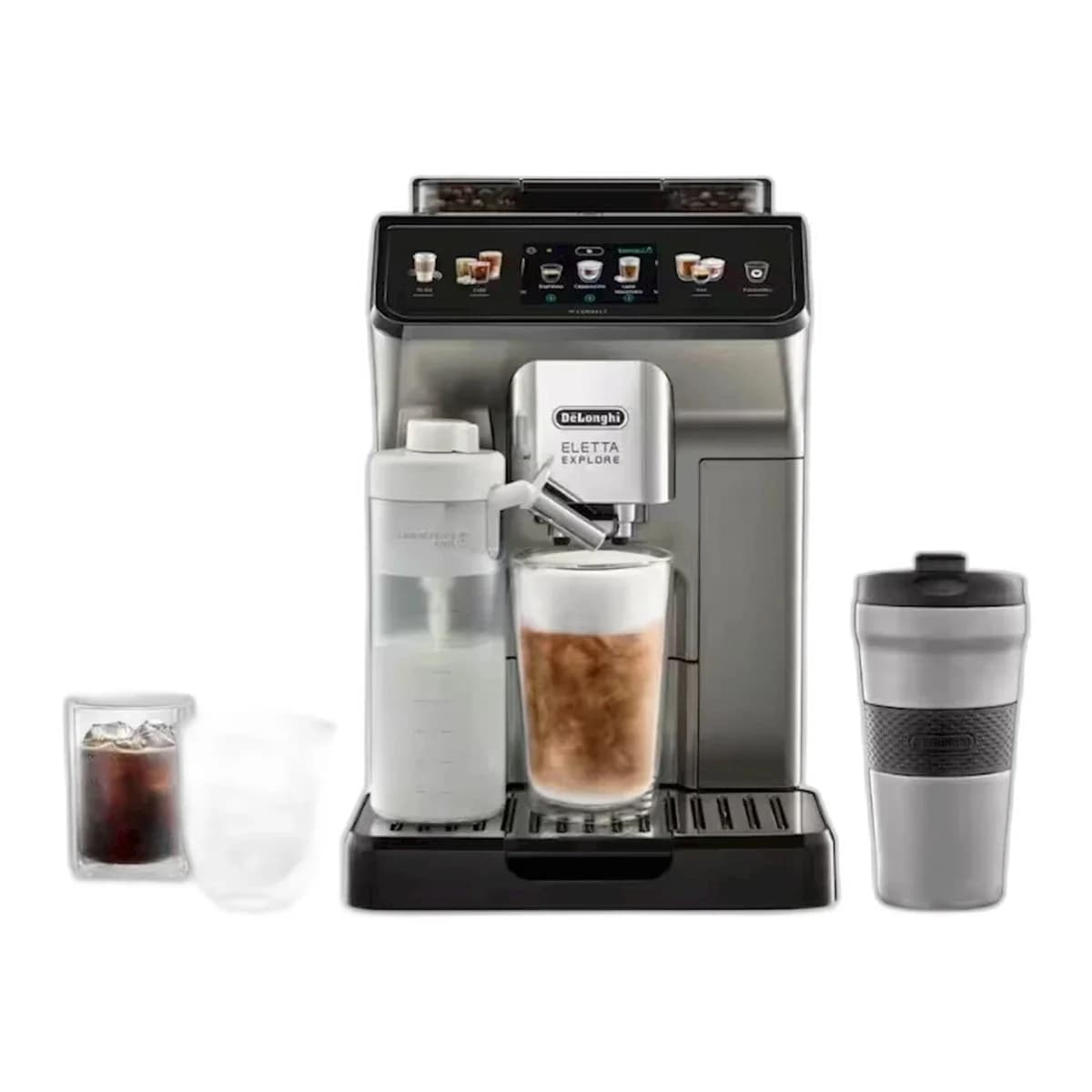 DELONGHI Aparat za kafu Eletta Explore ECAM450.86.T, 50+ napitaka, LatteCrema Hot & Cool, Bean Adapt tehnologija, Wi-Fi, To-Go funkcija