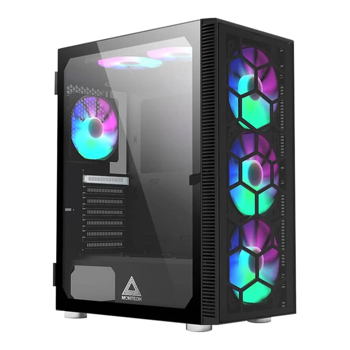 MONTECH Kuciste X3 Glass, Mid Tower ATX, Black, 6x RGB ventilatora, Kaljeno staklo