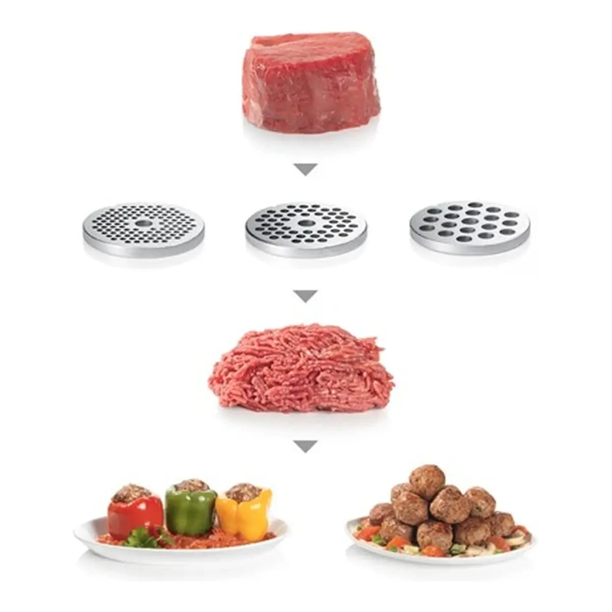 BOSCH Mašina za mljevenje mesa MFW67440 ProPower, 700W, 3.5 kg/min, Blokada motora 2000W, 10+ funkcija, Crna/Inox