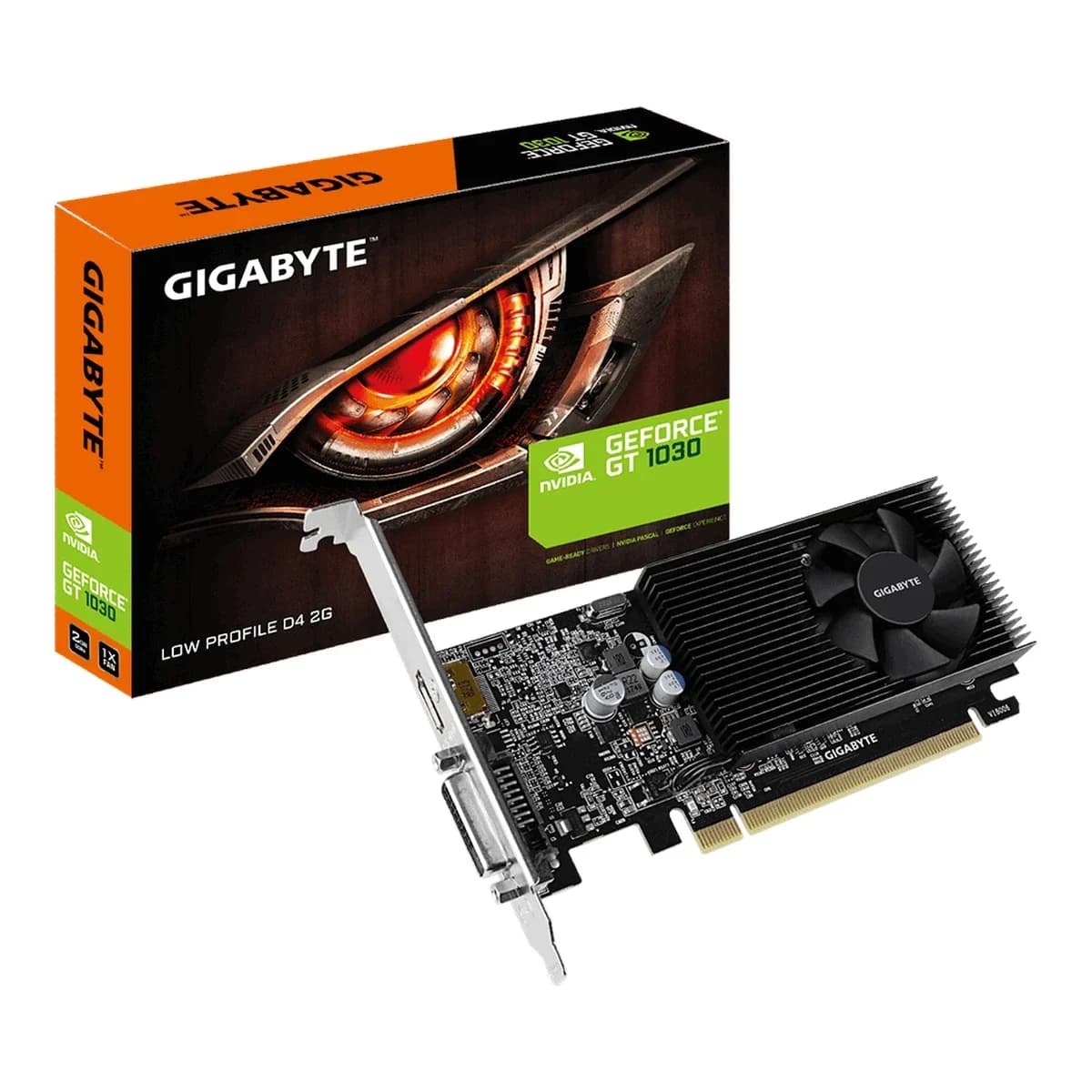 GIGABYTE Graficka GeForce GT 1030 LP 2GB, GDDR4, DVI/HDMI