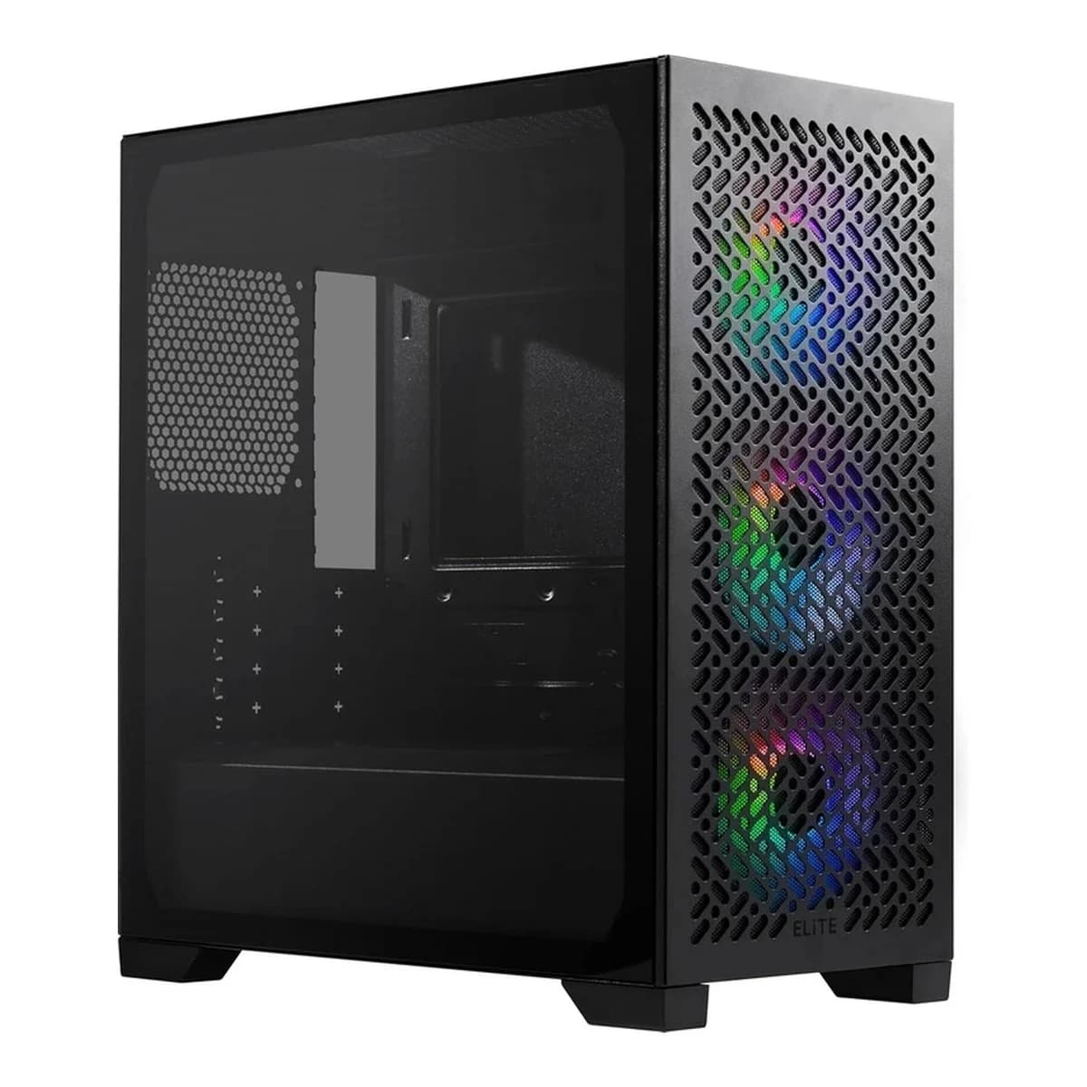 INTER-TECH Kuciste Cooler Master Elite 302, Mid-Tower mATX, Crno, 3x120mm ARGB fans