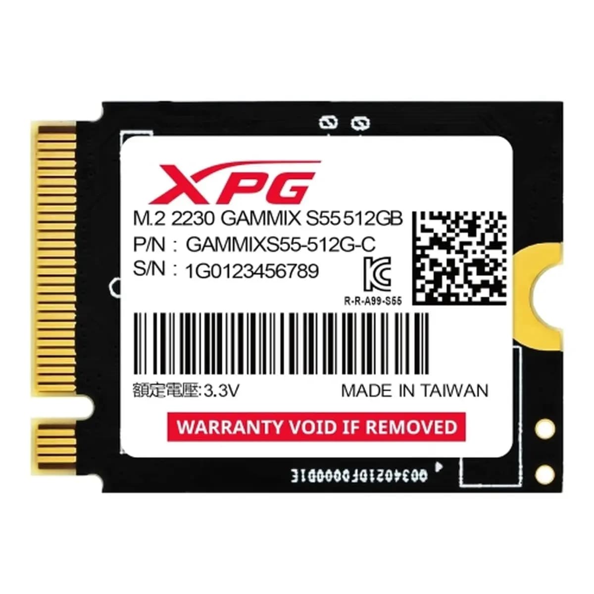 ADATA SSD 512GB Gammix S55, NVMe M.2 PCIe 4.0, 5000/3700 MB/s