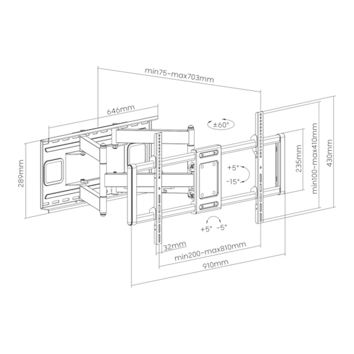 SBOX TV Stalak PLB-7486, 43"-100", 120kg, VESA 800x400