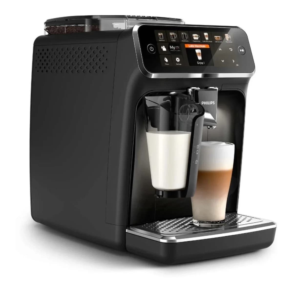 PHILIPS Aparat za kafu EP5447/90, LatteGo, 12 Napitaka, Crno/Krom, AquaClean filter