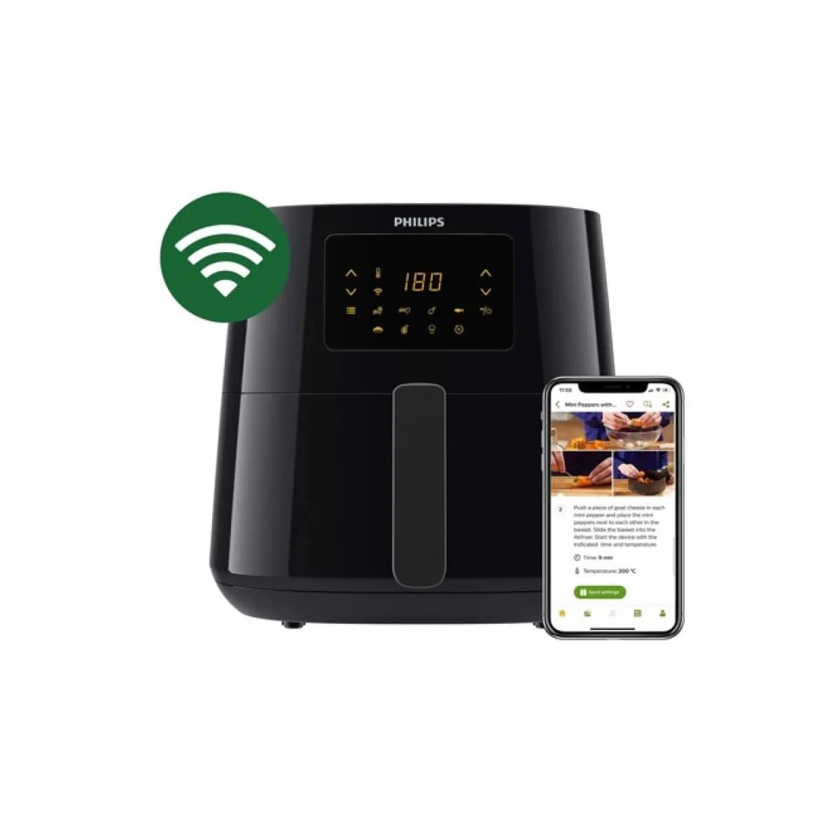 PHILIPS Friteza na vrući zrak HD9280/90, 6.2 L, Rapid Air tehnologija, Crna