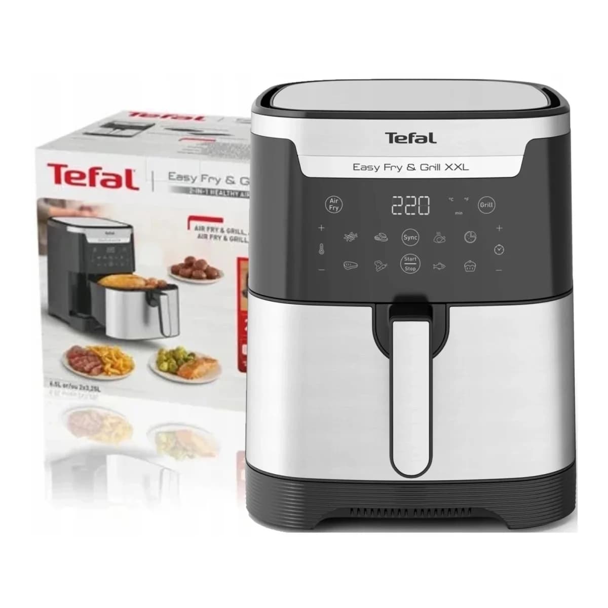 TEFAL Friteza na vrući zrak EY801D15 XXL, 6.5 L, Nehrđajući čelik, Crna