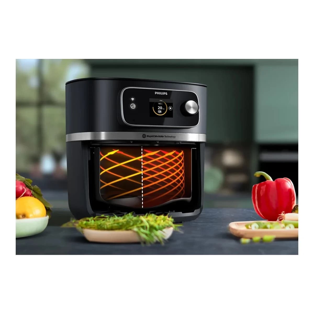 PHILIPS Friteza na vrući zrak HD9880/90, Airfryer Combi XXL, 8.3L, 2200W, NutriU aplikacija