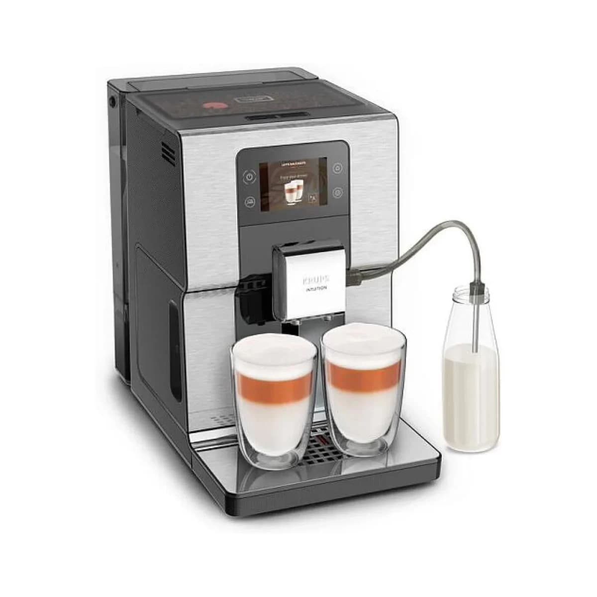 KRUPS Aparat za kafu EA876D10, Crno/Brušeni Čelik, Aqua Filter Sistem
