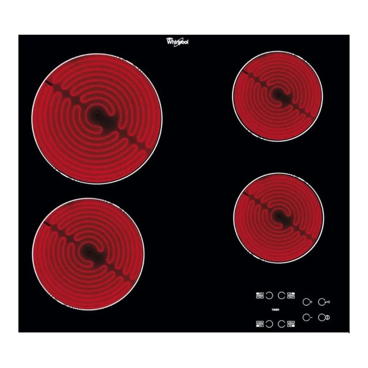 WHIRLPOOL Ugradbena ploča AKT 8090 NE, Staklokeramička, Crna, 4 zone, Touch Control