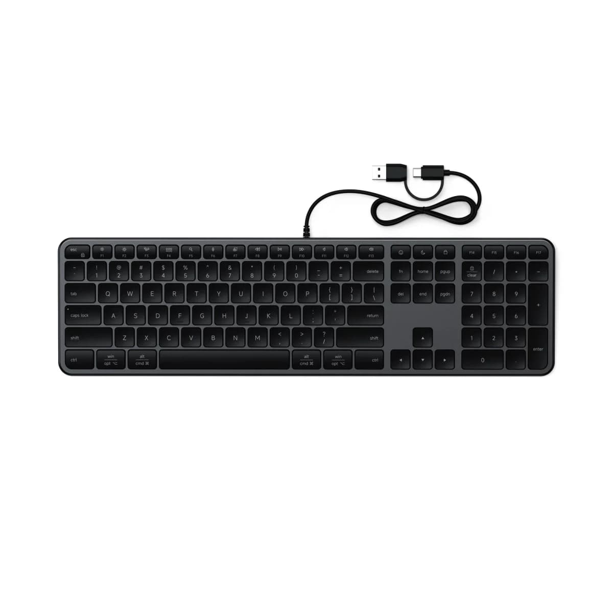 SATECHI Tastatura Slim LX3 Wired, US English, Space Black, USB priključak