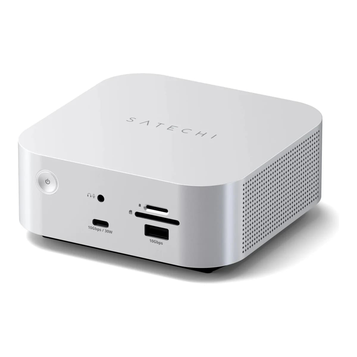 SATECHI USB Hub Thunderbolt 5 CubeDock with SSD Enclosure, 140W PD, 3x TBT 5 Downstream, 2.5GbE, M.2 NVMe Slot, Silver