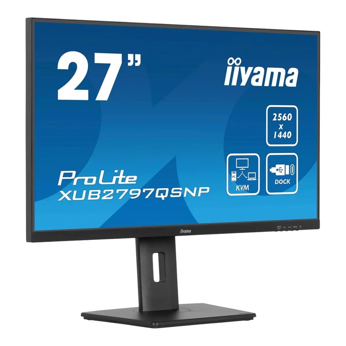 IIYAMA Monitor Prolite XUB2797QSNP-B1 27" WQHD, IPS Panel, 100Hz, 300 cd/m², USB-C, RJ45 (LAN)