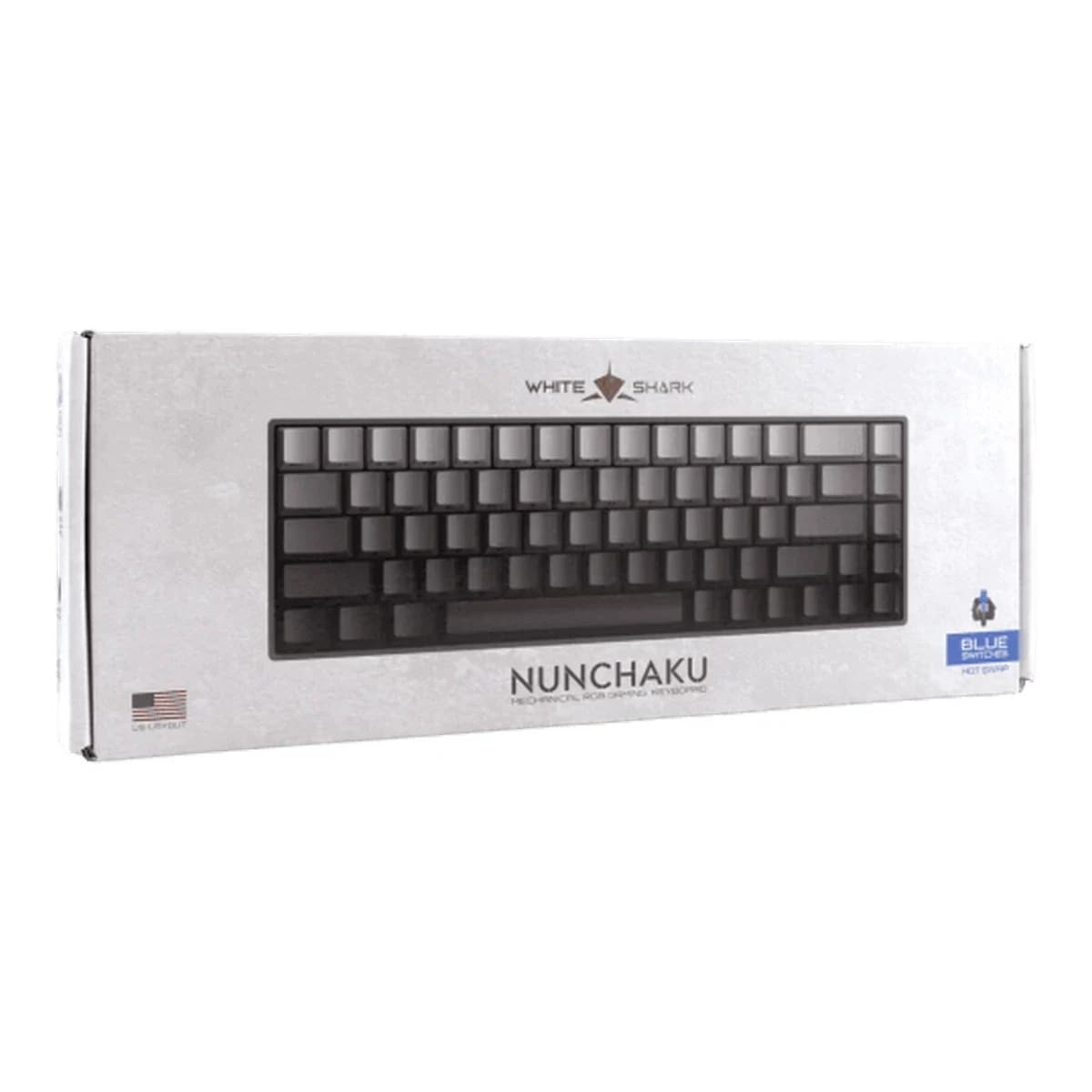 WHITE SHARK Tastatura Mehanicka NUNCHAKU, USB, Blue Switch, 60%, RGB LED
