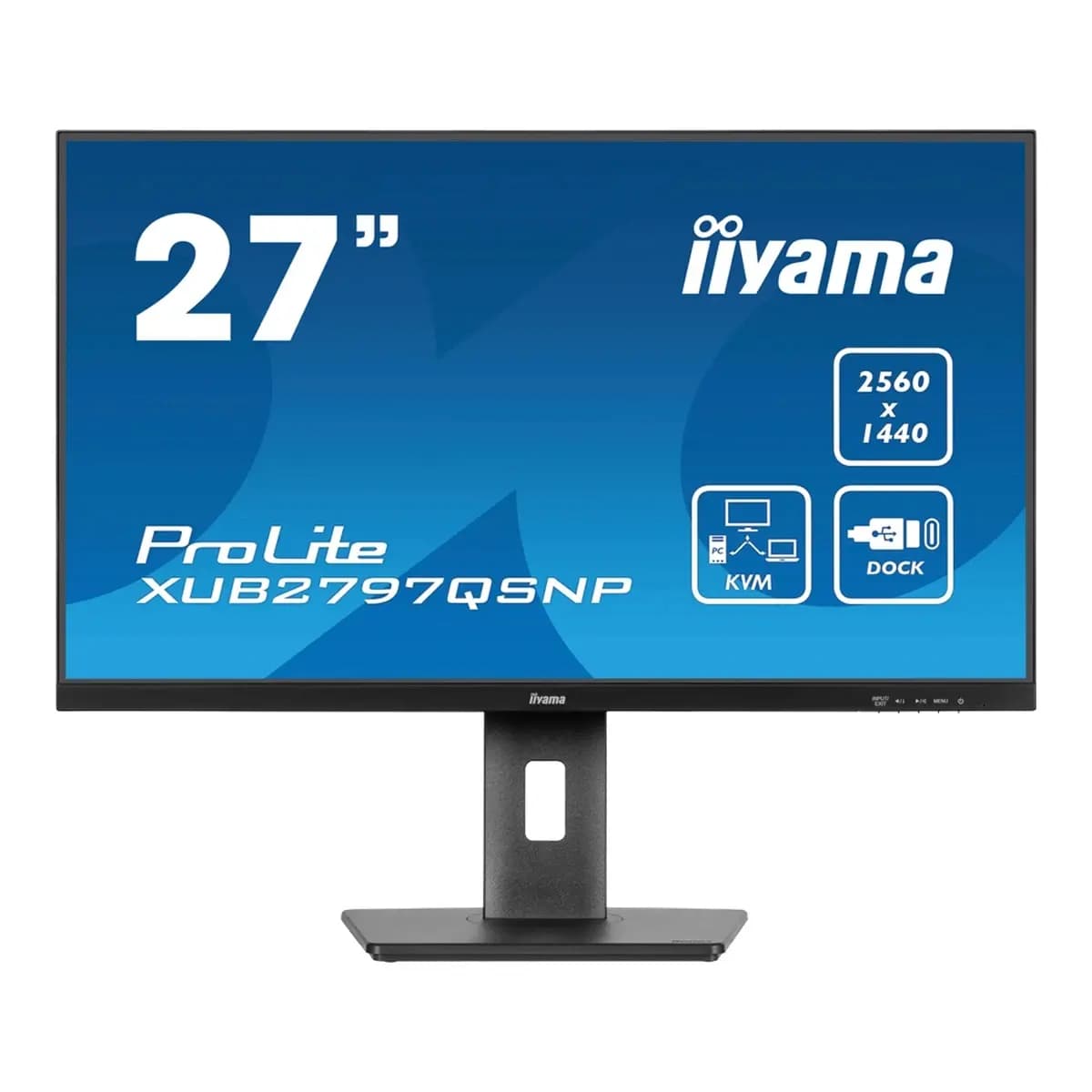 IIYAMA Monitor Prolite XUB2797QSNP-B1 27" WQHD, IPS Panel, 100Hz, 300 cd/m², USB-C, RJ45 (LAN)
