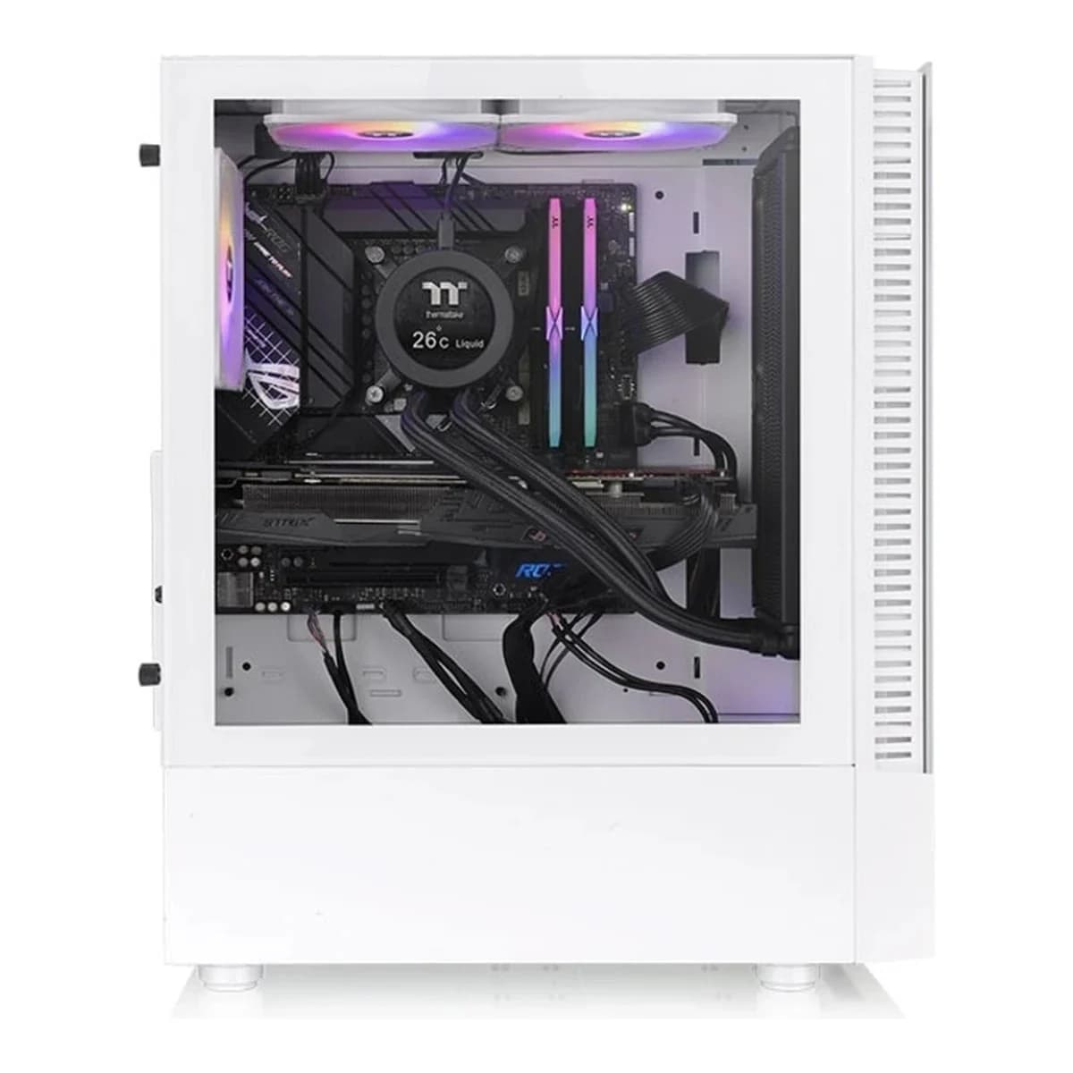 THERMALTAKE Kuciste View 200 ARGB Snow, Mid Tower, Bijelo, Tempered Glass, 3x 120mm ARGB Lite fan