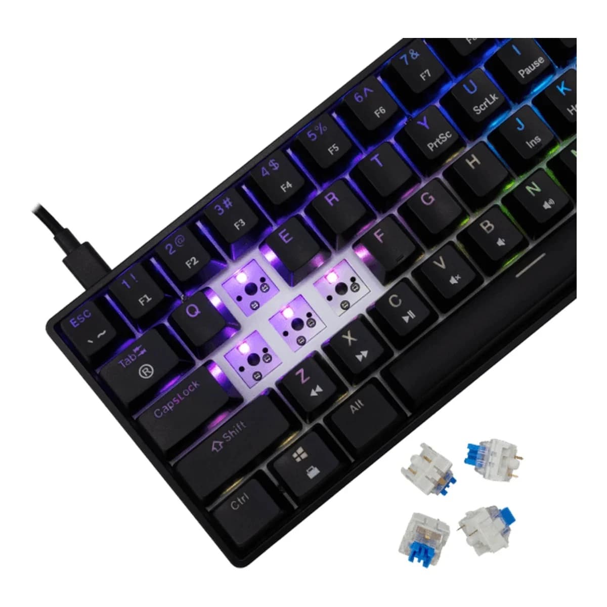 WHITE SHARK Tastatura Mehanicka SHINOBI-2, USB, Blue Switch, 60%, RGB Osvjetljenje
