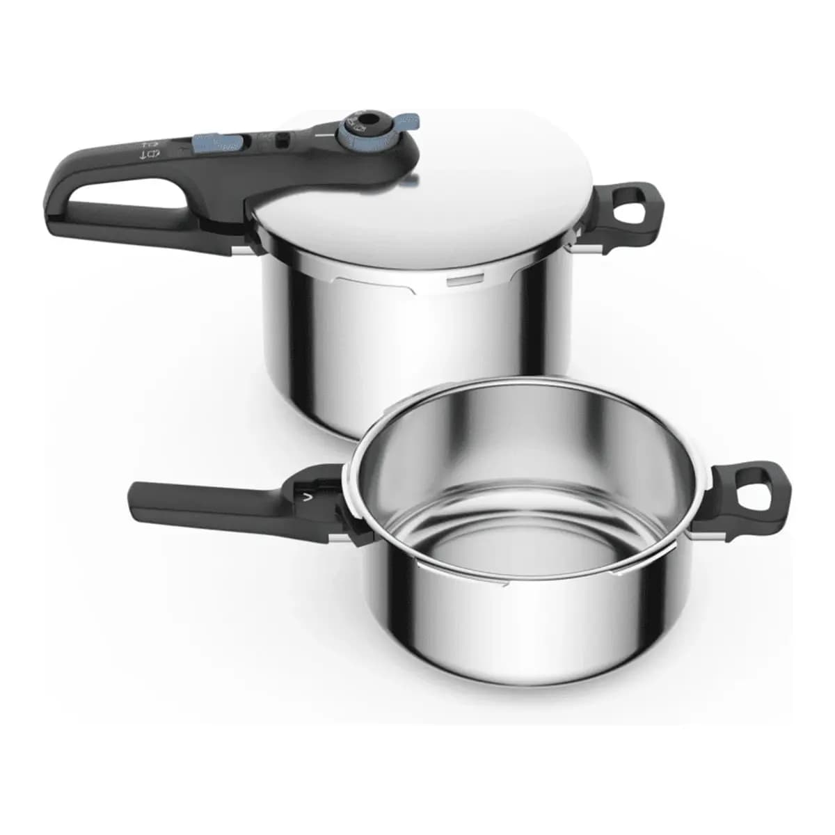 TEFAL Ekspres lonac Trendy Aqua Blue P2584301, Set 4L+6L, 2 programa kuhanja, Sigurnosni sistem u 5 tačaka, Svi izvori toplote uključujući indukciju