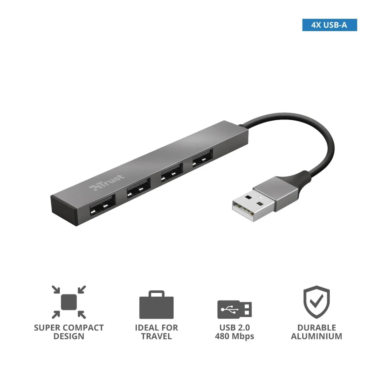 TRUST USB Hub 4-port USB 2.0 Halyx