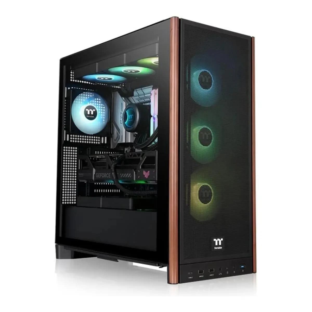 THERMALTAKE Kuciste S370 WS, Mid Tower, Crno, Kaljeno Staklo, Wood Accents, 4x 120mm PWM