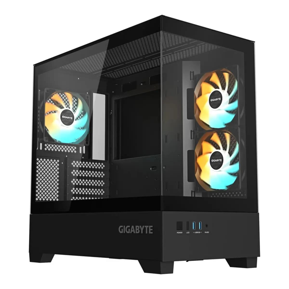 GIGABYTE Kuciste GB-C201P, Mid-tower mATX, Crno, 3x 120mm ARGB fans