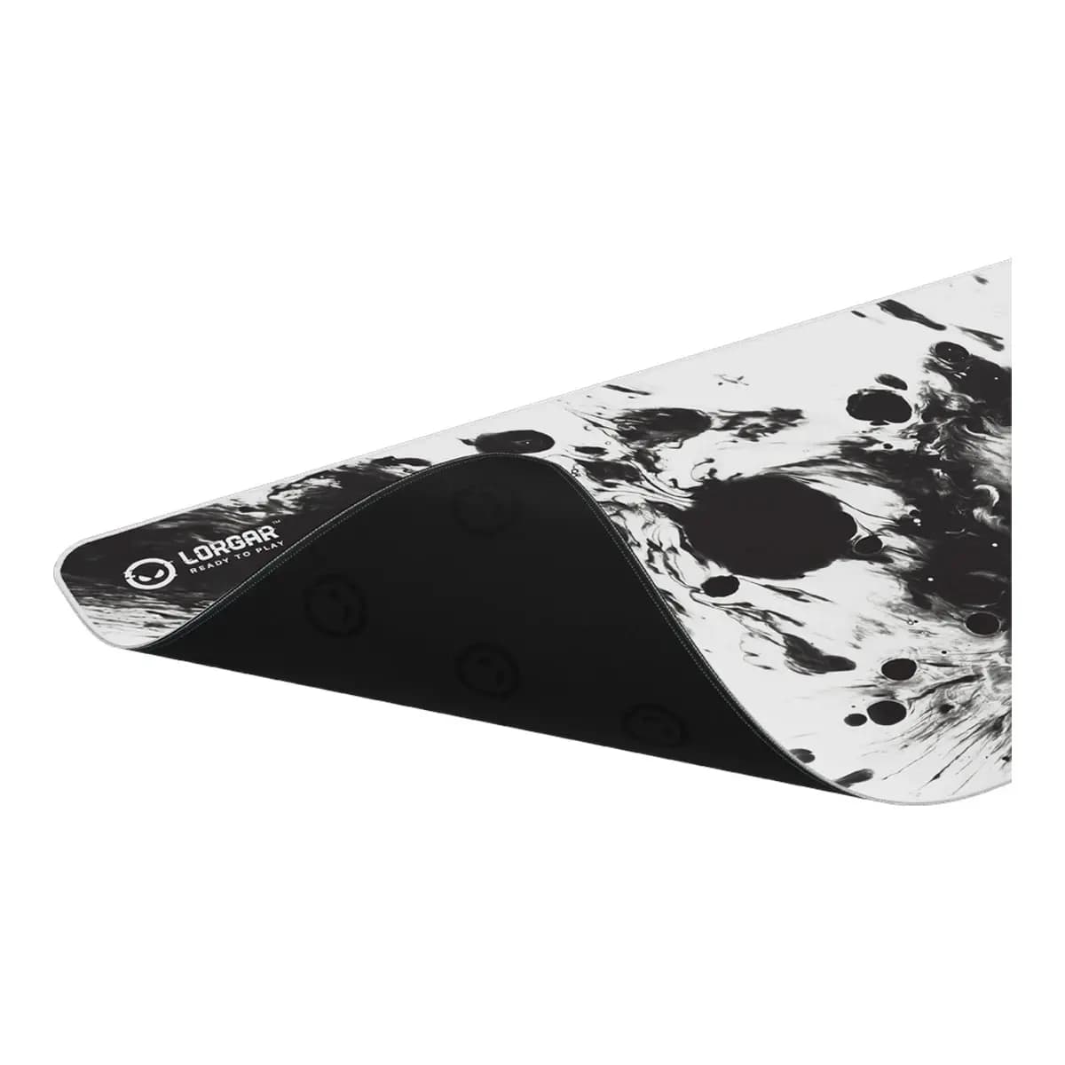 LORGAR Podloga za miš MPA14XL, 900x400x3mm, Poliester, Prošivene ivice, Bijela