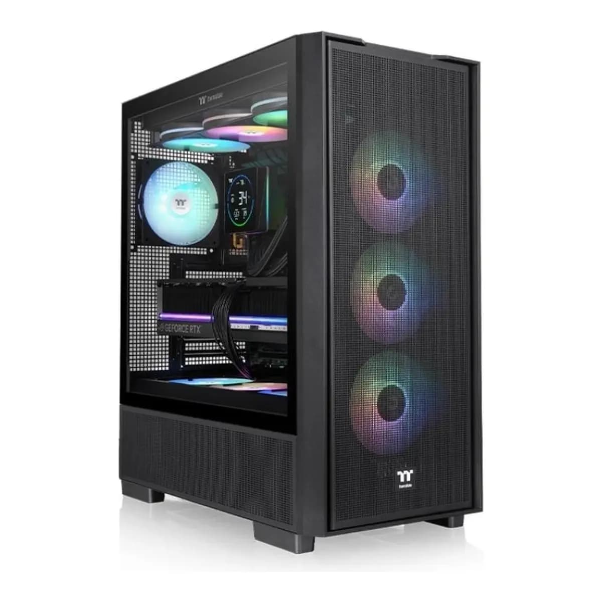 THERMALTAKE Kuciste S380 TG ARGB, Mid Tower, Crno, Kaljeno Staklo, 4x ARGB Ventilatora