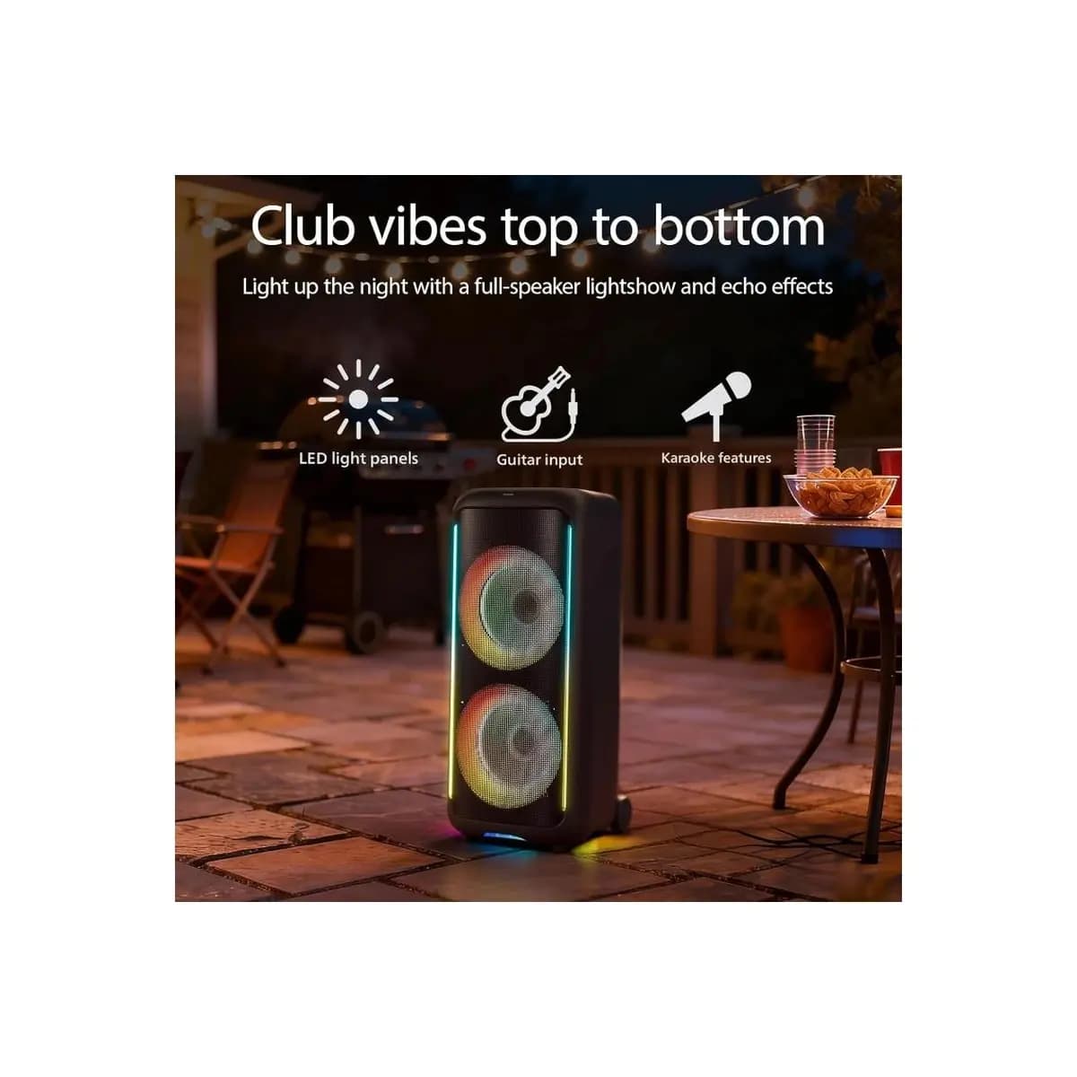 PHILIPS Zvučnik TAX5000E/10, 200W (100W RMS), Bluetooth Auracast, Baterija do 14h, IPX4, Svjetlosni efekti