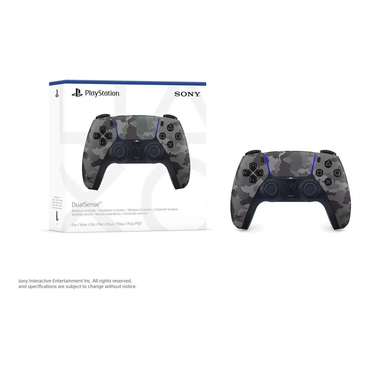 SONY Bežični Kontroler DualSense Gray Camouflage, PS5, Bluetooth, Haptički odziv, Prilagodljivi okidači