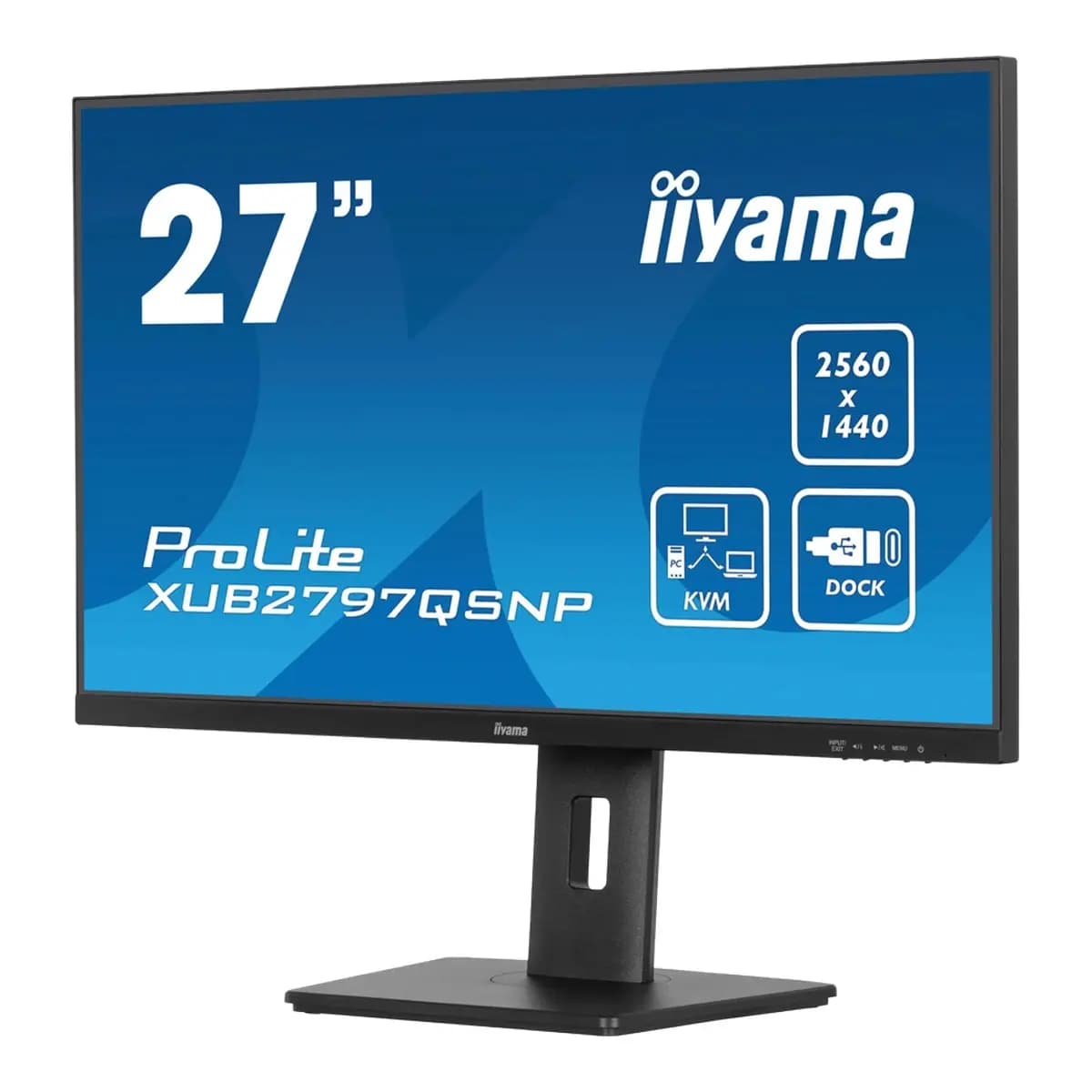 IIYAMA Monitor Prolite XUB2797QSNP-B1 27" WQHD, IPS Panel, 100Hz, 300 cd/m², USB-C, RJ45 (LAN)