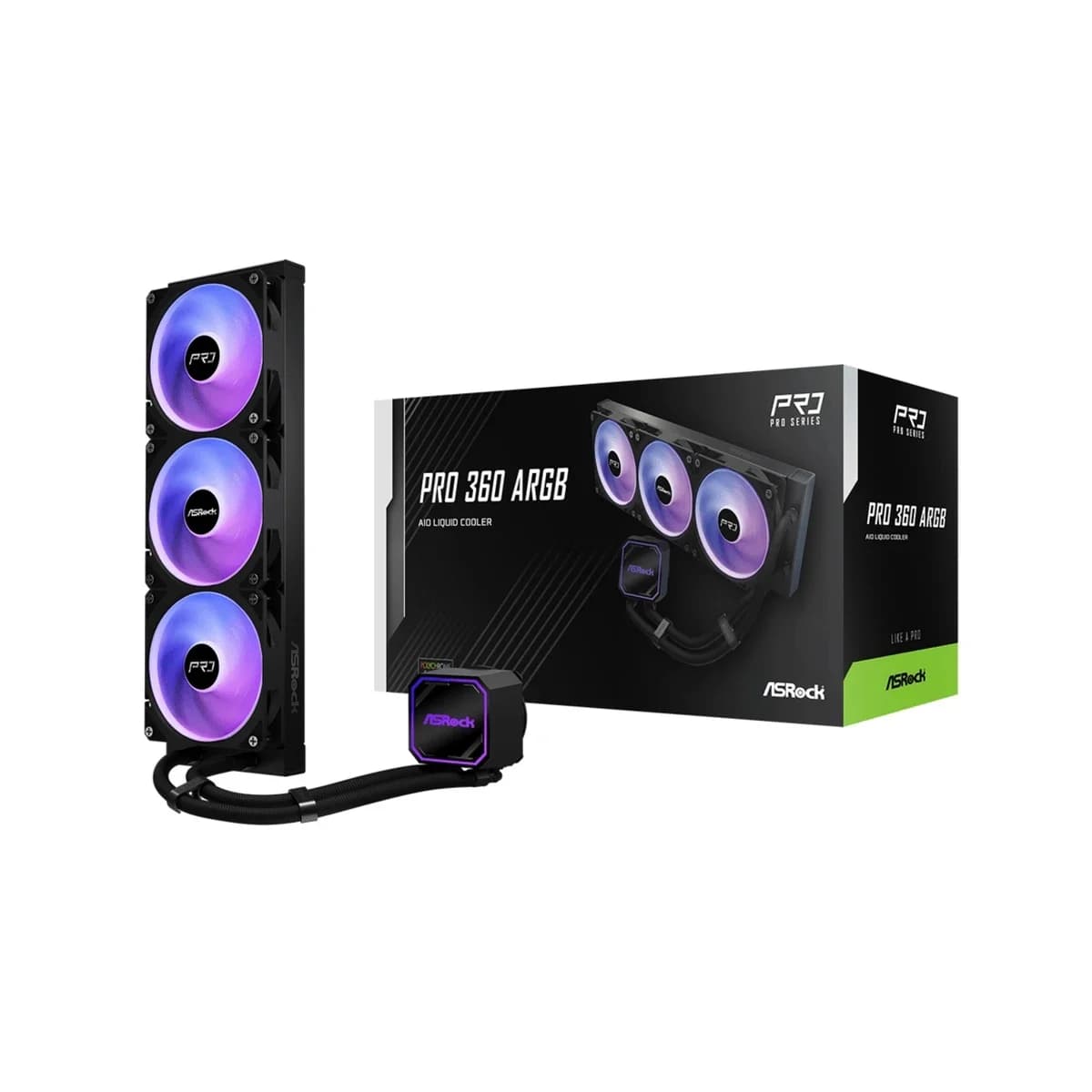 ASROCK Hladnjak 360 A-RGB AIO Black, AIO 360mm, 1851/1700/AM4/AM5