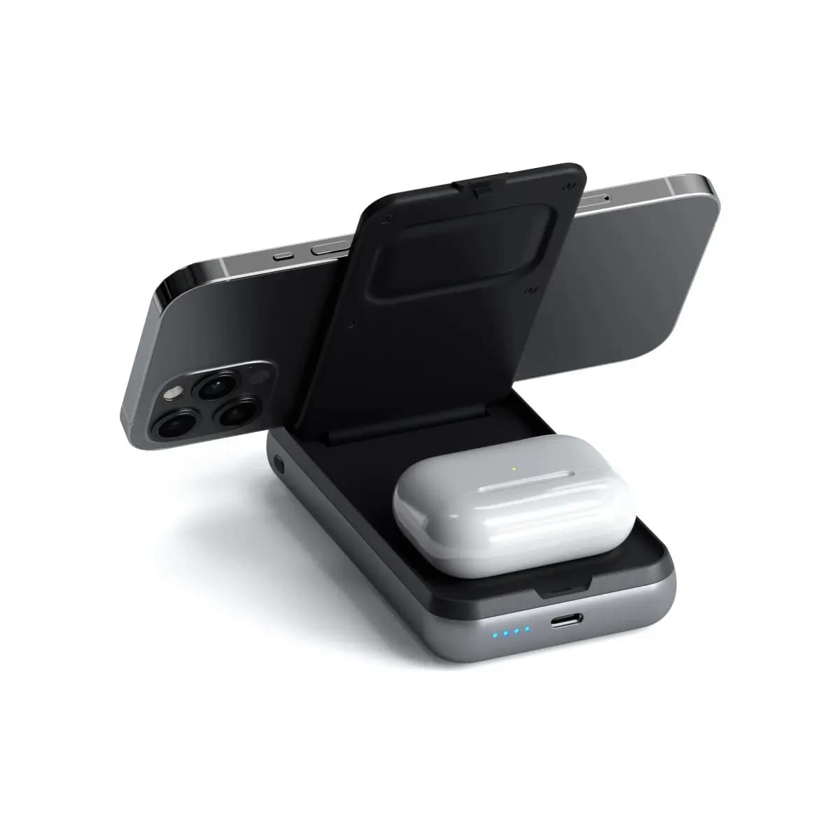 SATECHI Powerbank Duo Wireless Charger Stand 10000 mAh, 10000 mAh, Bežično punjenje, USB-C, Space Grey