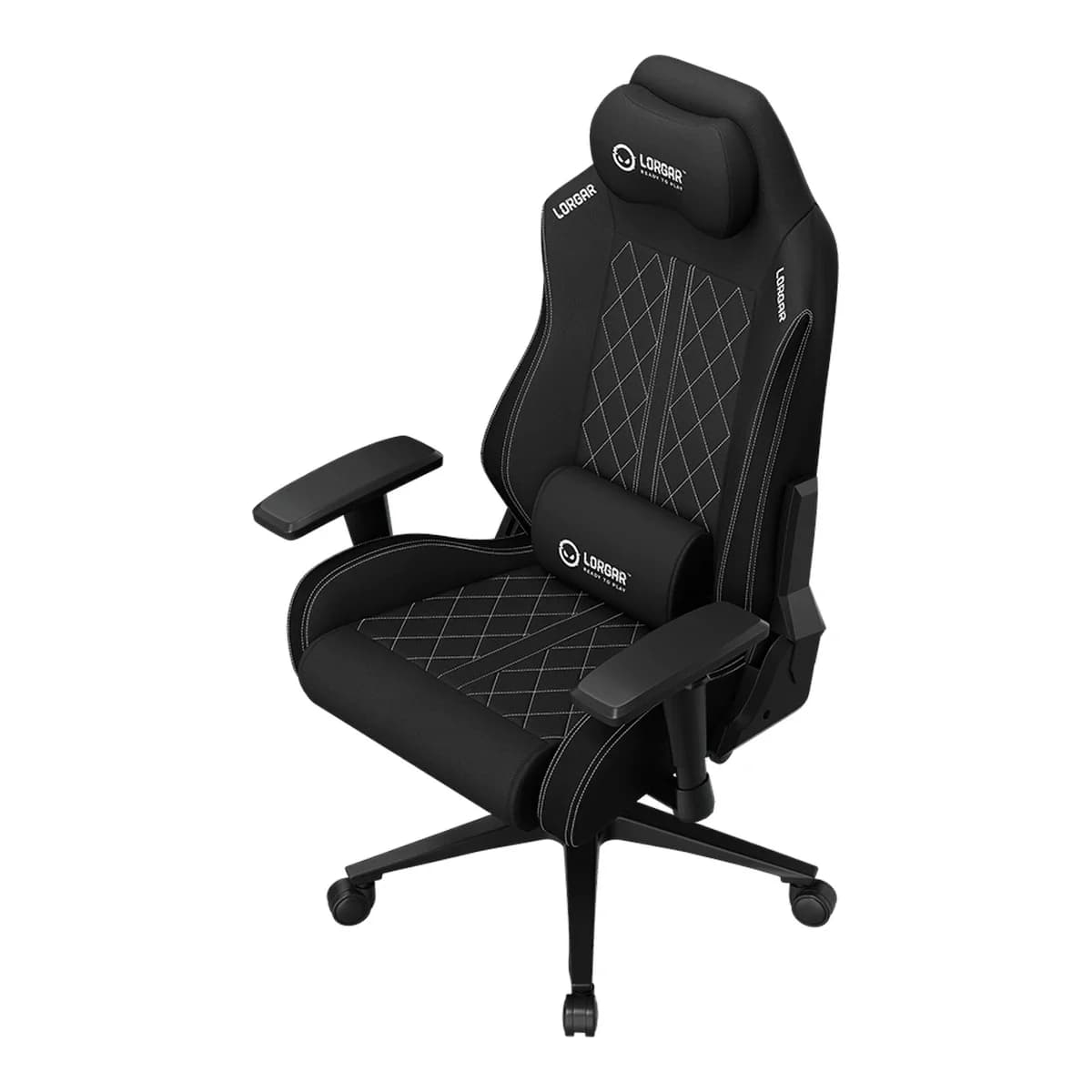 LORGAR Stolica za gaming CHA41 Ergonomic Advanced, Premium anti-stain tkanina, Crno-bijela