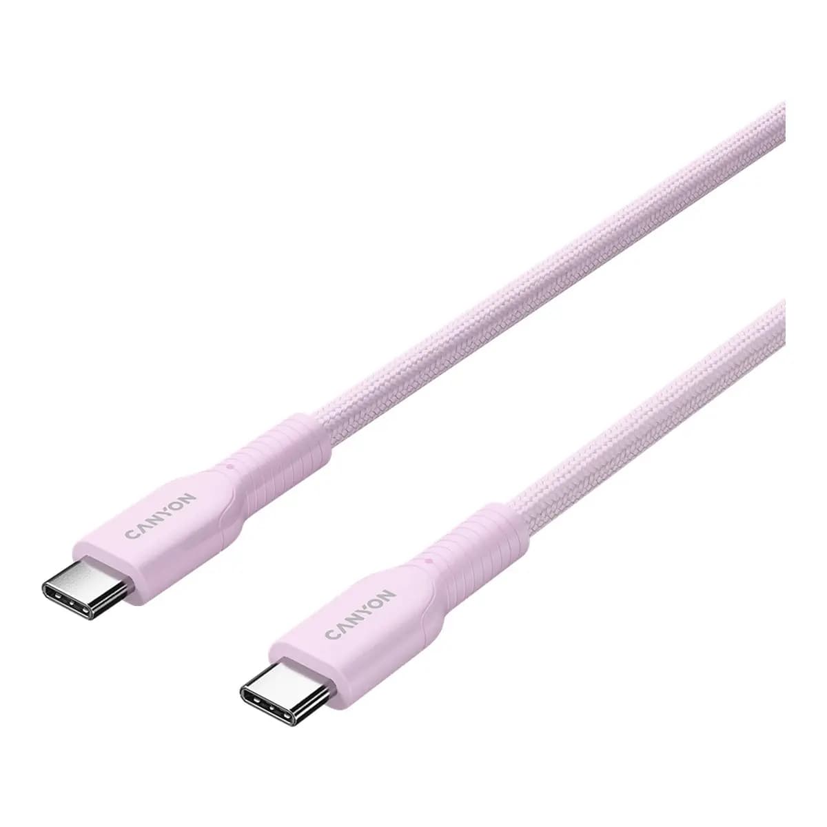 CANYON Kabl USB-C na USB-C 1m OnWire 60CL 60W, Braided, Pink
