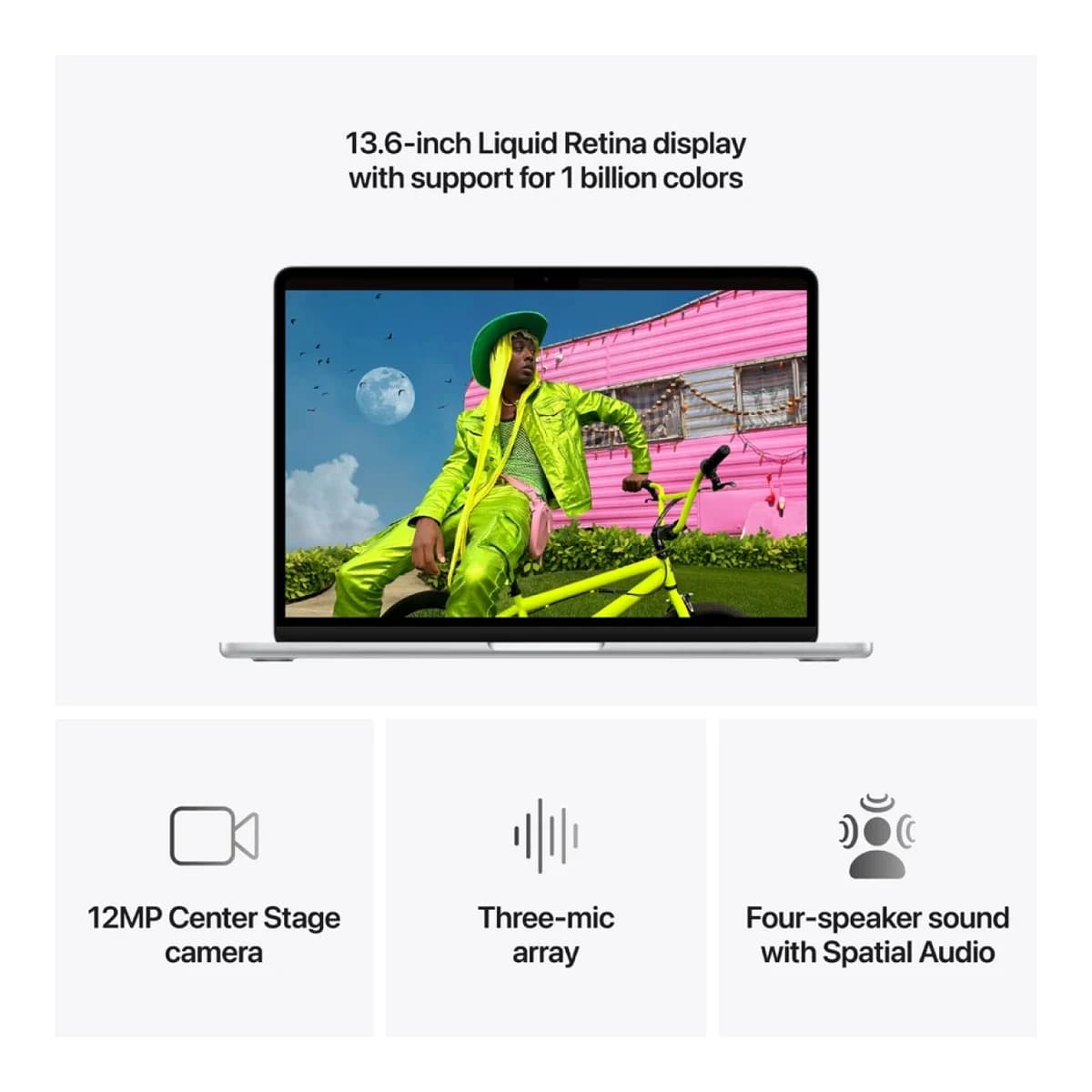 APPLE Laptop MacBook Air 13" Apple M5 Chip, 512GB SSD, 16GB RAM, macOS, Silver, 8-core GPU