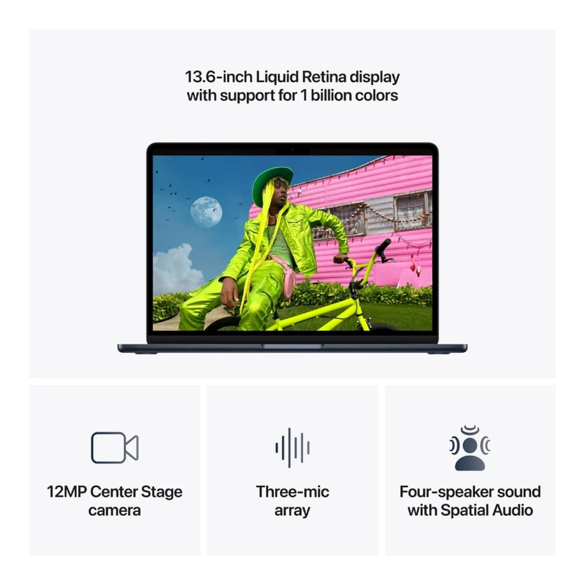 APPLE Laptop MacBook Air 13-inch A3449 13" Apple M5 Chip 10-core CPU, 512GB SSD, 16GB RAM, macOS, Midnight, 8-core GPU