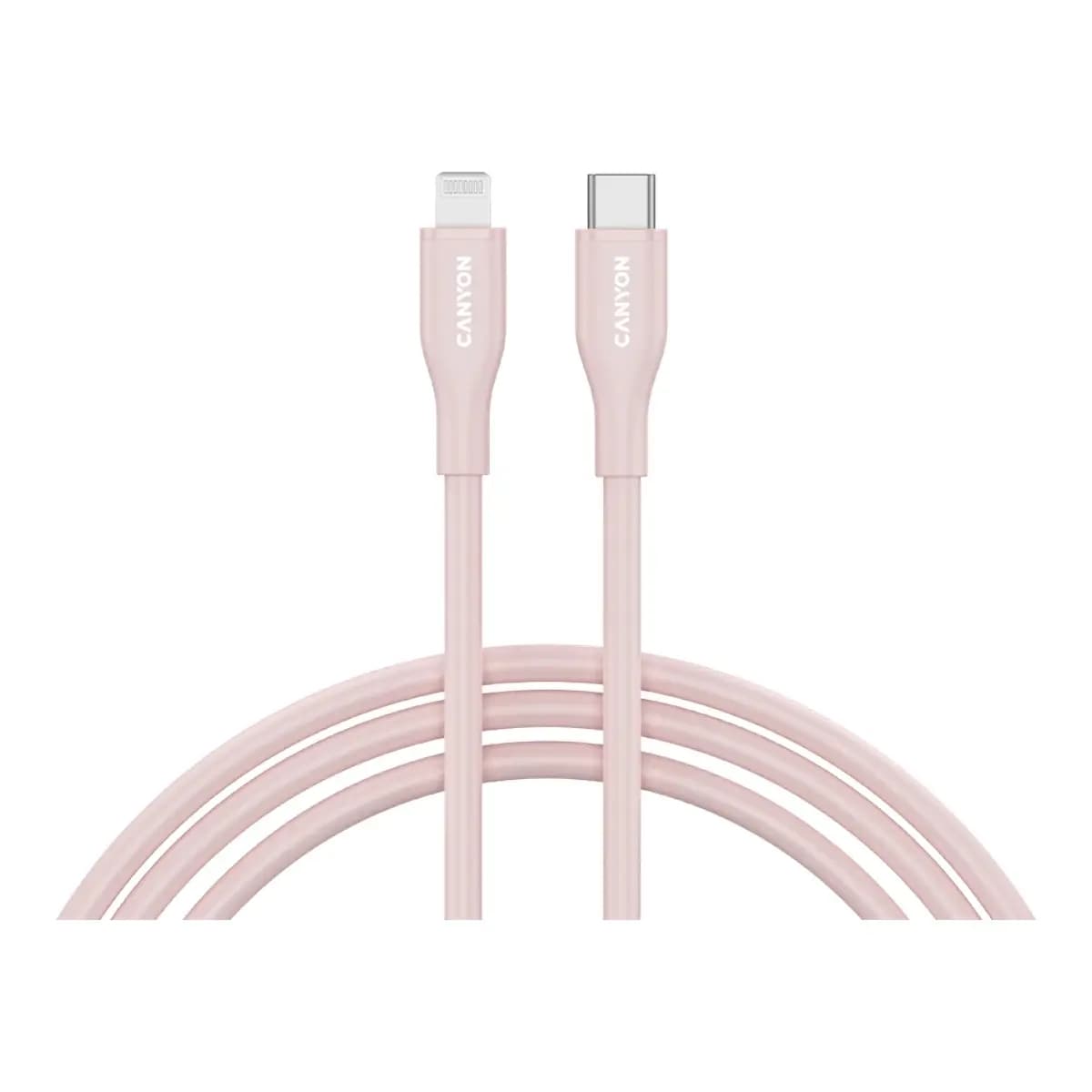 CANYON USB Kabl Type-C na Lightning 1m CLNM60 MFI 60W, Silicon Pink