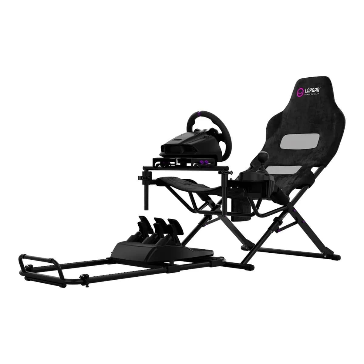 LORGAR Sim Racing Cockpit FLEX RAF1, Sklopivi, 150x72x113 cm, Crni