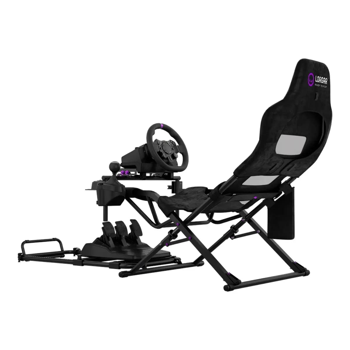 LORGAR Sim Racing Cockpit FLEX RAF1, Sklopivi, 150x72x113 cm, Crni