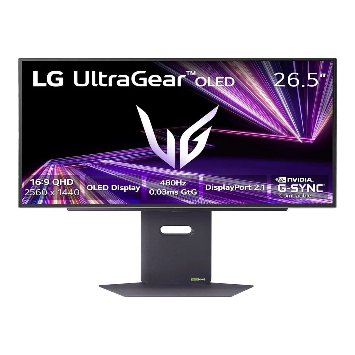 LG Monitor Gaming UltraGear 27" QHD, OLED Panel, 480Hz, 0.03ms, Dual-Mode, RGB, HDMI, DP, USB, Ergonomski (HAS/Pivot)