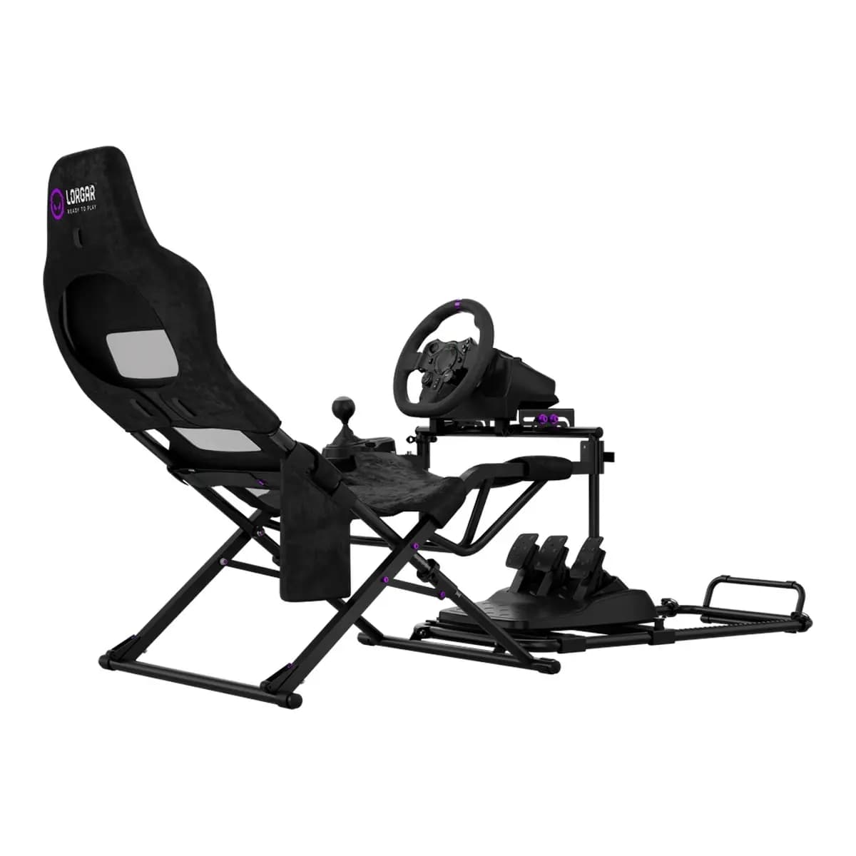 LORGAR Sim Racing Cockpit FLEX RAF1, Sklopivi, 150x72x113 cm, Crni