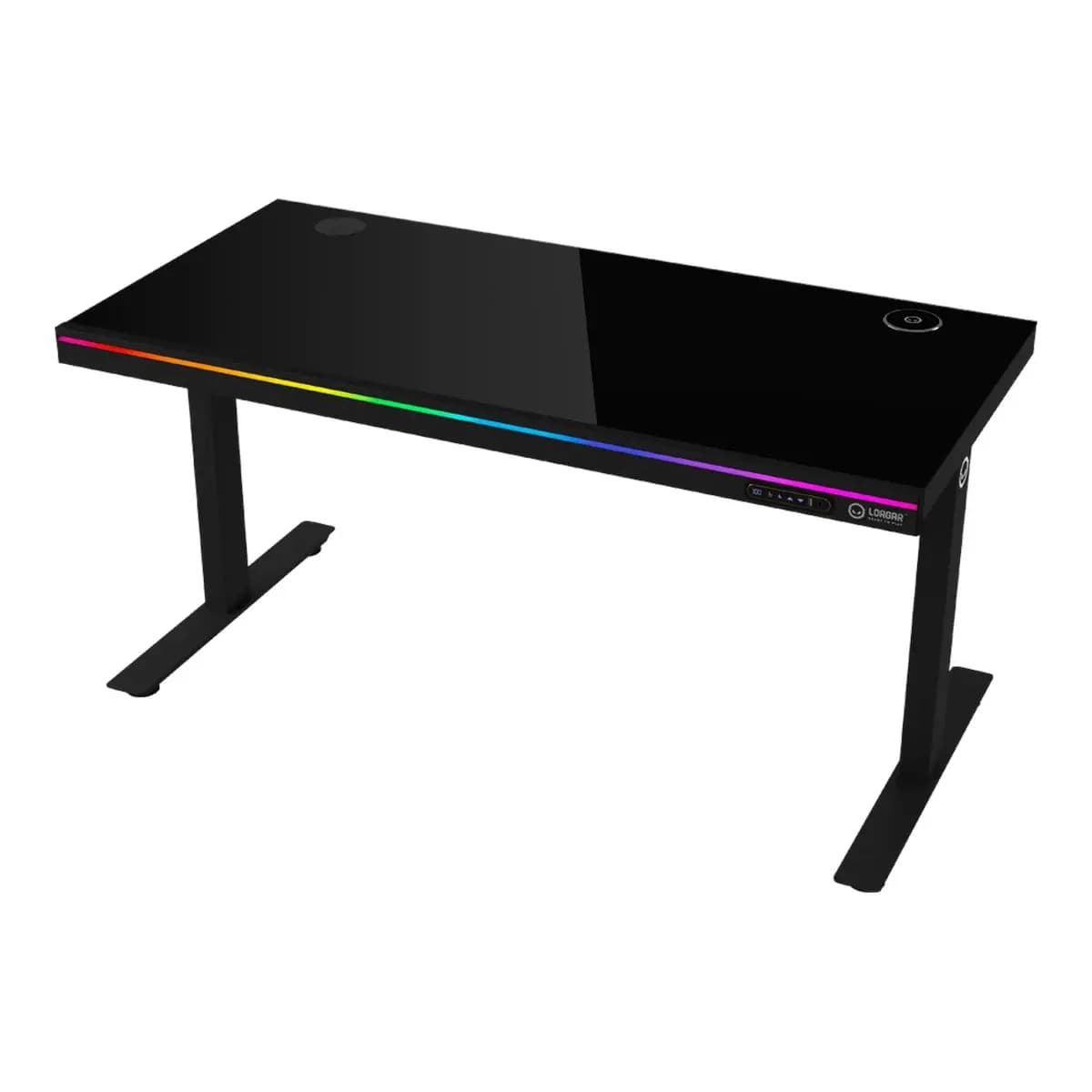 LORGAR Gaming Stol Sit/Stand Dual-motor, RGB osvjetljenje, Bežični punjač, USB portovi, Kaljeno staklo