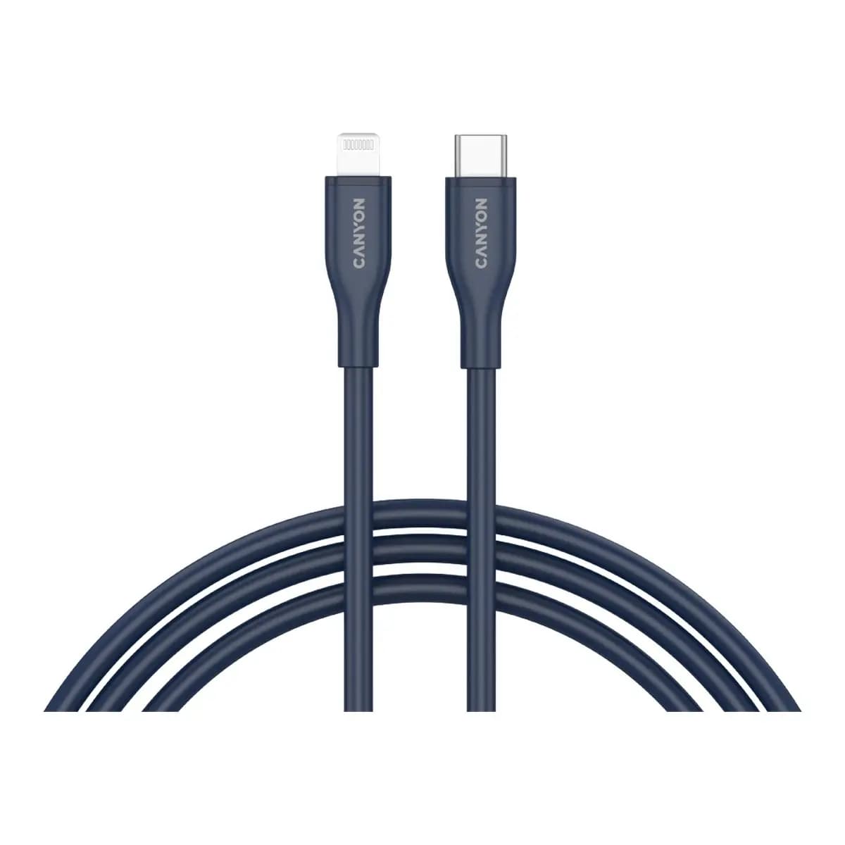 CANYON Mrežni Kabl 1m CLNM60 C-L 60W MFI Silicon, Blue