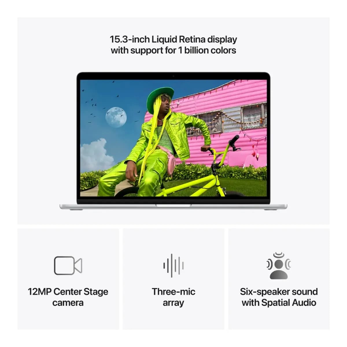 APPLE Laptop MacBook Air 15 (A3448) 15" Apple M5 (10C CPU/10C GPU), 512GB SSD, 16GB RAM, macOS, Silver, 10-core GPU