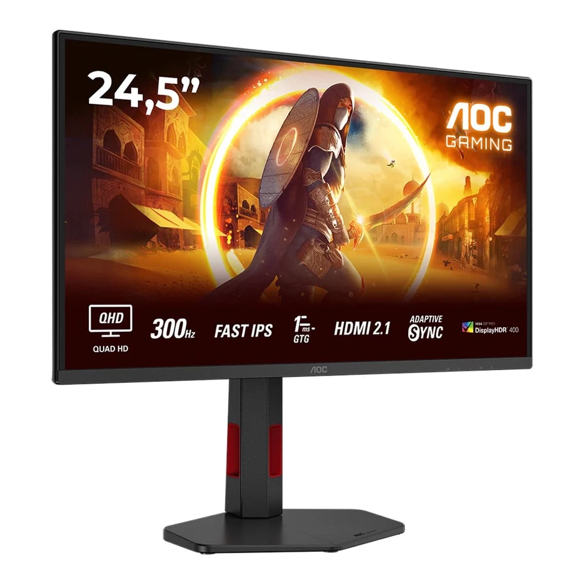 AOC Monitor Gaming Q25G4SR 25" QHD, Fast IPS, 300Hz, 0.3ms, HDMI, DP, Ergonomski Podesiv