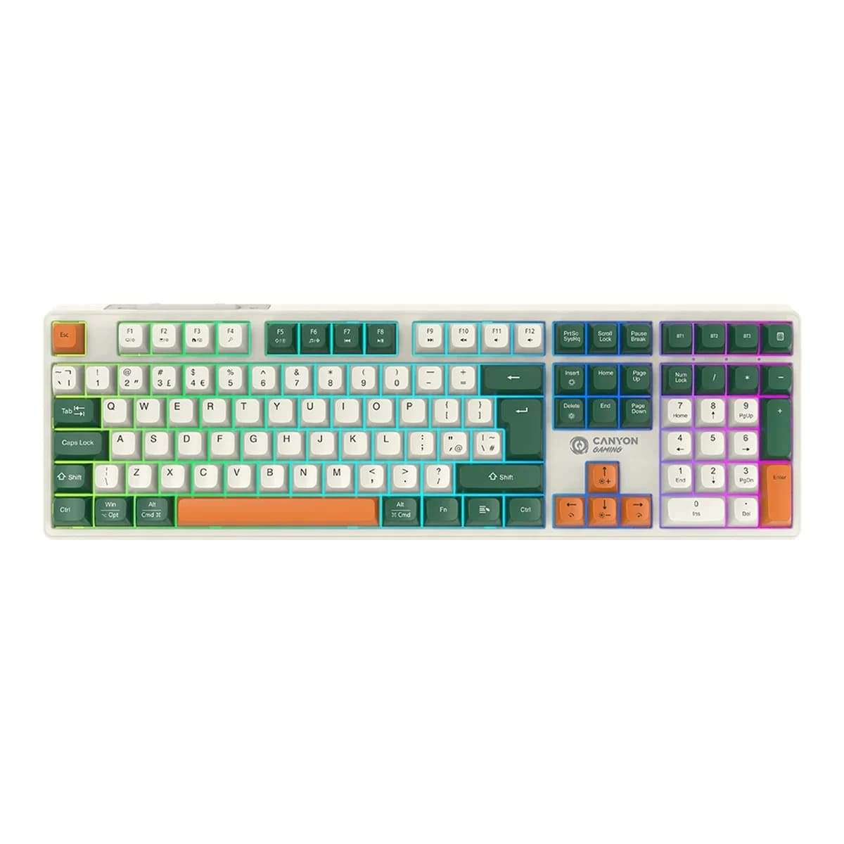 CANYON Tastatura Shadder GKW-11, Mehanička, RGB, Wireless, Bijela